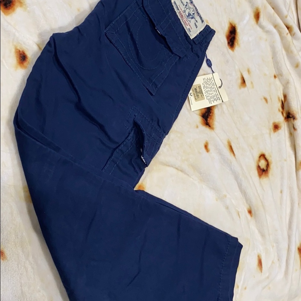 True Religion Big T Navy blue cargo pants NEW
